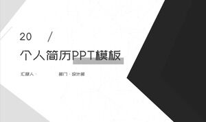Modelo de PPT de currículo pessoal simples cinza preto e branco