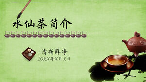 Plantilla PPT de cultura del té de introducción al té de narciso fresco