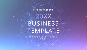 Blue purple beautiful dynamic small fresh business general PPT template