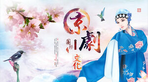 Modelo de PPT de máscara de ópera de Pequim de quintessência nacional