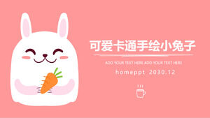 Cute bunny speaks class PPT template