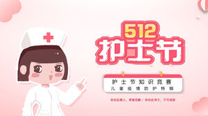 Modelo de PPT para concurso de perguntas e respostas de conhecimento do Pink Cartoon Nurse's Day