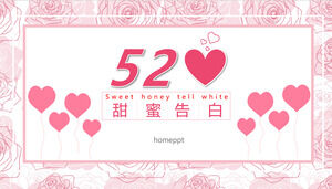 粉色浪漫520甜蜜广告PPT模板