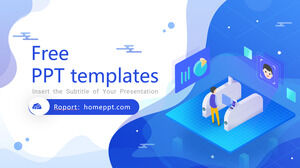 Blue 2.5D style business PowerPoint Templates