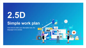 Modelos de PowerPoint de Plano de Trabalho Simples 2.5D