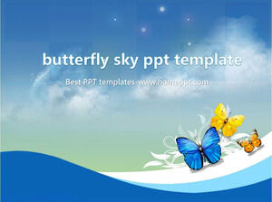Plantilla PPT de cielo de mariposa