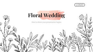 Modelos de PowerPoint de tema de casamento de flores
