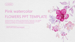 Purple watercolor flowers PowerPoint Templates