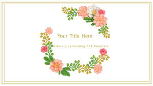 花卉背景業務報告PPT模板