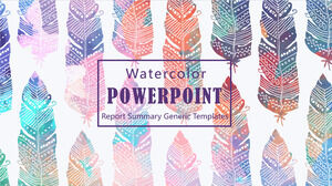 Watercolor style universal PPT template
