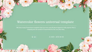 Watercolor flowers background PowerPoint Template