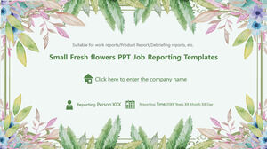 Pequeñas flores frescas Plantillas de informes de trabajo PPT