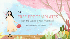Sakura Girl Business PowerPointプレゼンテーションのテンプレート
