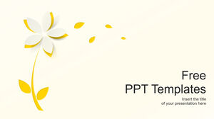 Beautiful engraved paper flowers PowerPoint Templates