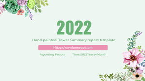 Szablon raportu podsumowującego ręcznie rysowane kwiaty