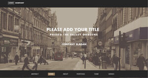 Film streetscape background, retro style PPT template