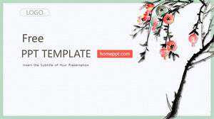 Ink pomegranate Chinese style PPT templates
