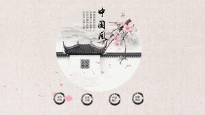 Tinte im chinesischen Stil PowerPoint-Vorlage für den Arbeitsplan