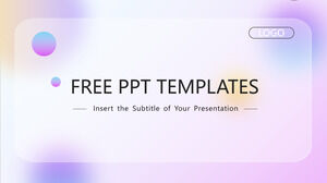 Фиолетовый градиент iOS Стиль Бизнес Шаблоны презентаций PowerPoint
