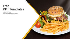 French fries and burger background PowerPoint Templates