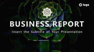 緑の多肉植物ビジネス PowerPointプレゼンテーションのテンプレート