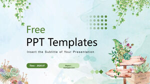Green Watercolor Style Business PowerPoint Templates