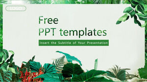 Yeşil yaprak bitki arka plan PowerPoint Şablonları