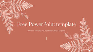 线描植物PowerPoint模板