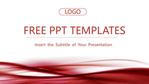 赤のシンプルなビジネス レポートの PowerPoint テンプレート