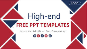 Czerwony niebieski trójkąt biznesowy Szablony prezentacji PowerPoint