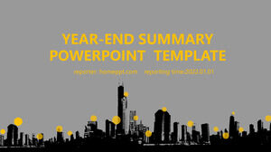 Modelos de PowerPoint de Relatório de Fim de Ano Amarelo