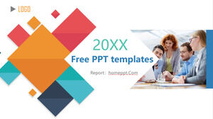 Colored square business PowerPoint Templates