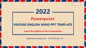 Templat PowerPoint Angin Inggris Retro
