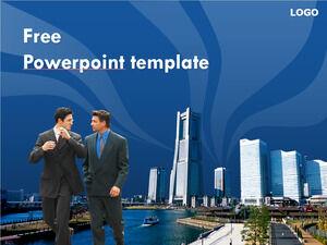 Modelos de PowerPoint de Homens de Negócios Azul