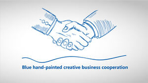 Plantillas de PowerPoint de cooperación empresarial dibujadas a mano