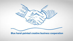 Modelli di PowerPoint di cooperazione commerciale disegnata a mano