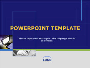 Templat PowerPoint Bisnis Biru Hijau