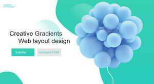 Șabloane PowerPoint de design creativ cu gradient albastruwe