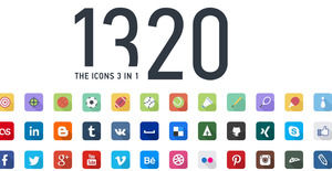 Collezione di icone ICON a lunga ombra piatta 1320 colori