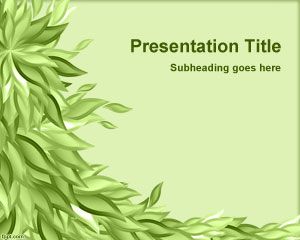 ใบสีเขียวพื้นหลัง PowerPoint