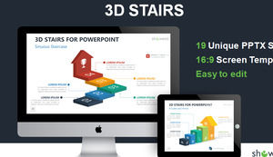 18 tangga 3D grafik hubungan progresif ppt download gratis, ppt chart