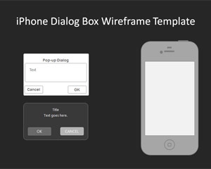 แม่แบบ iPhone กล่องโต้ตอบ Wireframe PowerPoint