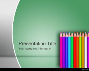 彩色铅笔学校的PowerPoint模板