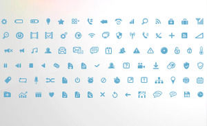 196 blue flat business PPT icon material