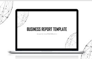 2017 point with line black and white calm atmosphere simple business PPT template