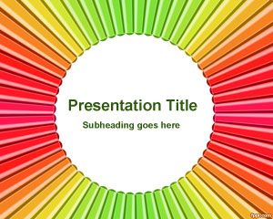 Plantilla color de la pluma radial PowerPoint