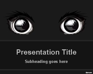 黑暗動物的眼睛的PowerPoint模板