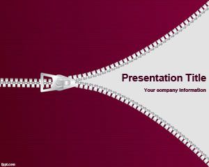 布ジッパーPowerPointのテンプレート
