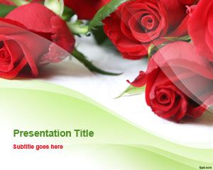 浪漫玫瑰的PowerPoint模板
