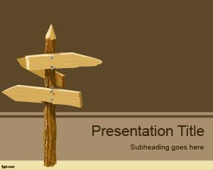 Wood Street Sign Powerpoint-Vorlage